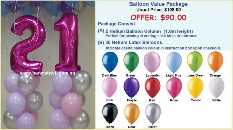 21st Pink Birthday Balloon Value Package